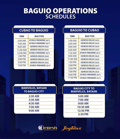 la union to baguio bus schedule|JoyBus Schedules and Fares .